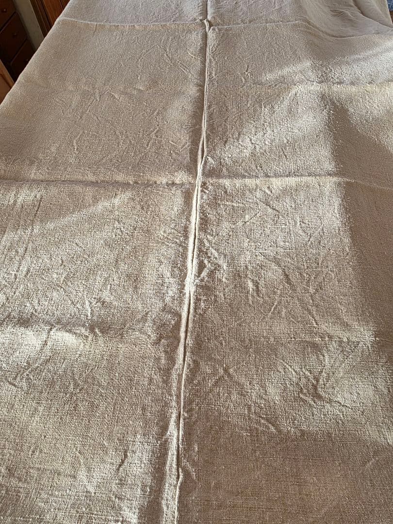 フランスアンティーク 1900年 ホームスパン リネンシーツ　220×230cm