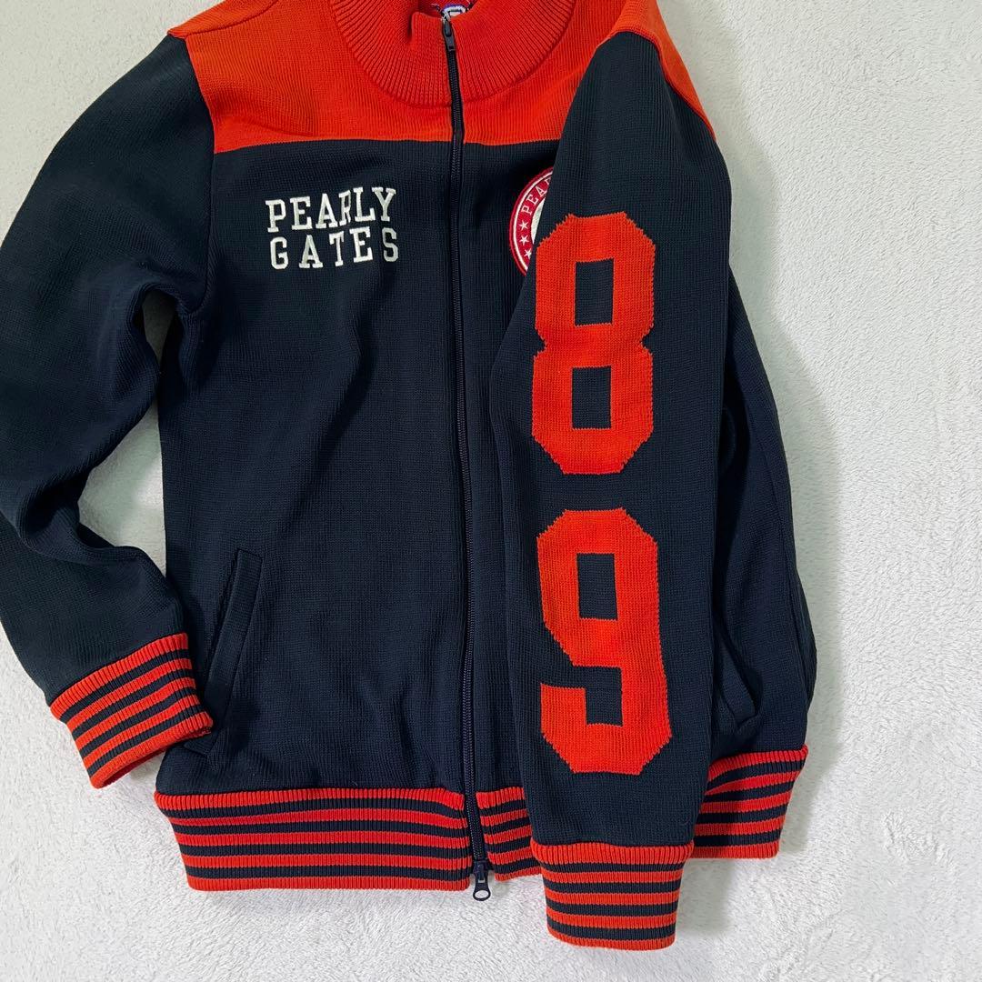 美品【PEARLY GATES】ゴルフフルジップニットジャケット 89ロゴ刺繍