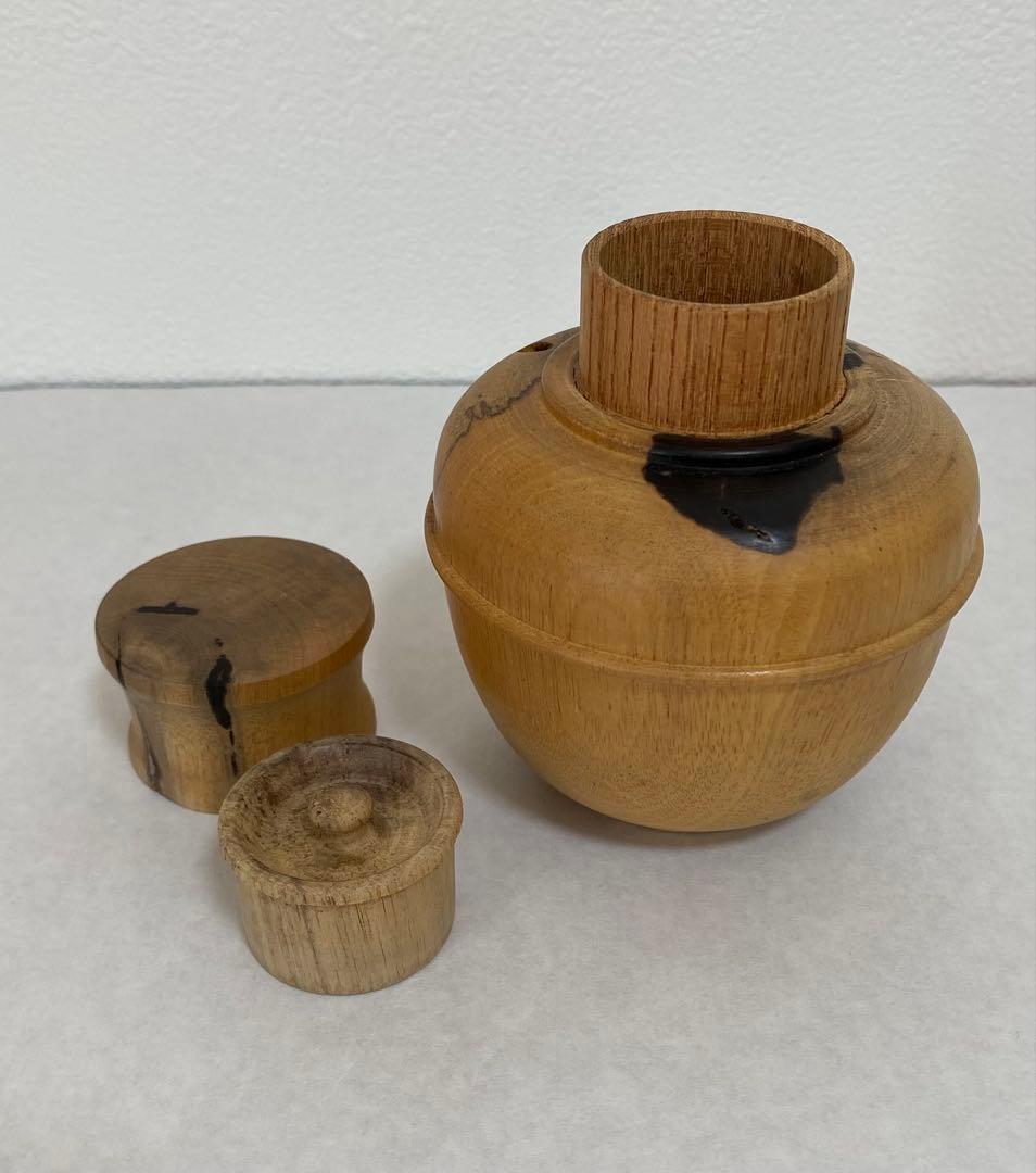 黒柿茶托 5客と茶入れのセット