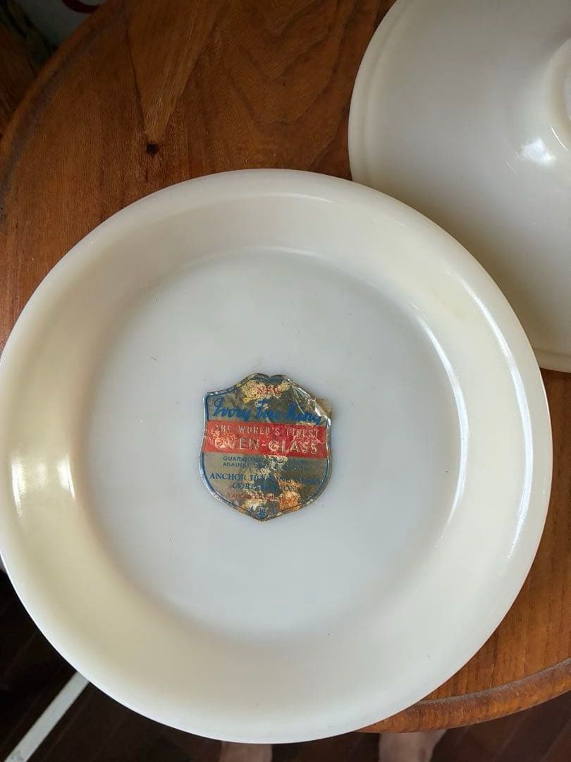 ファイヤーキング　パイ　プレート　キャセロール　アイボリー　テーブルサーバー美品