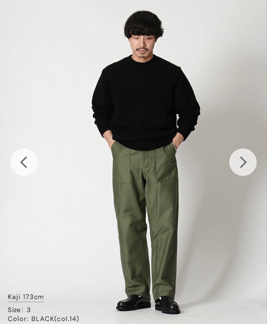【美品】YONETOMI 24AW ソフトラムウール ニット プルオーバー 黒