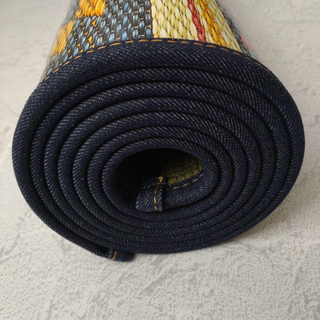 イケヒコ 畳 ヨガマット ソフトネイティブ柄 ネイビー アース ブルー系