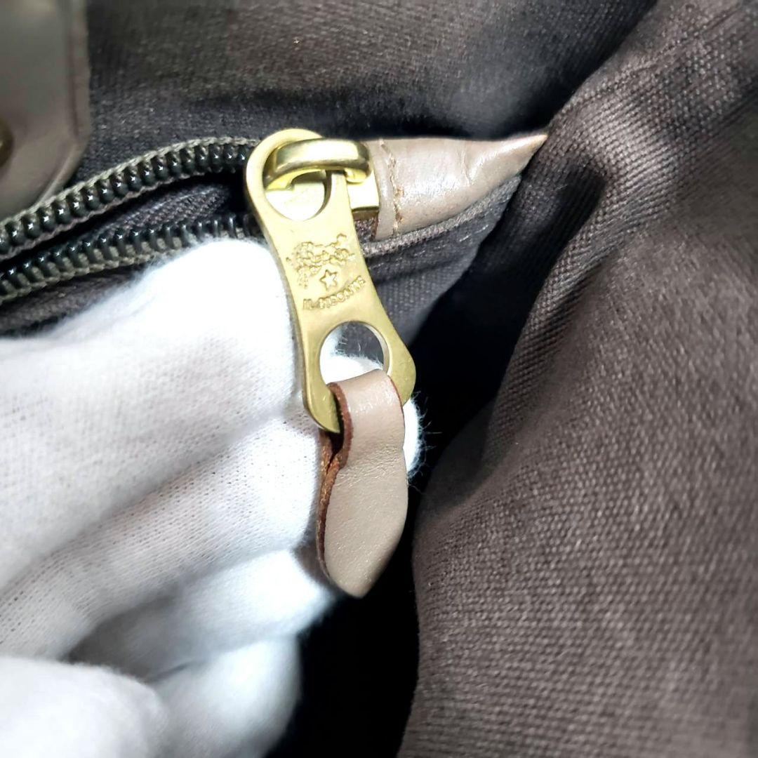 IL BISONTE イルビゾンテ レザー グレージュ レザー ハンドバッグ