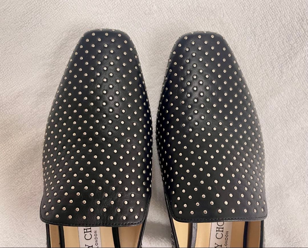 み*に様 Jimmy Choo スタッズ付き パンプス ローヒール 37 1/2