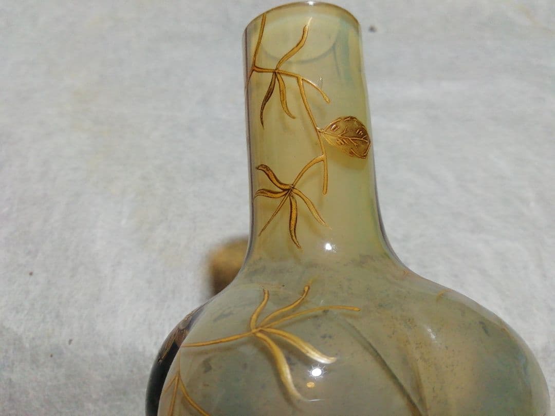 ♪時代ガラス一輪挿し キズ 高蒔絵