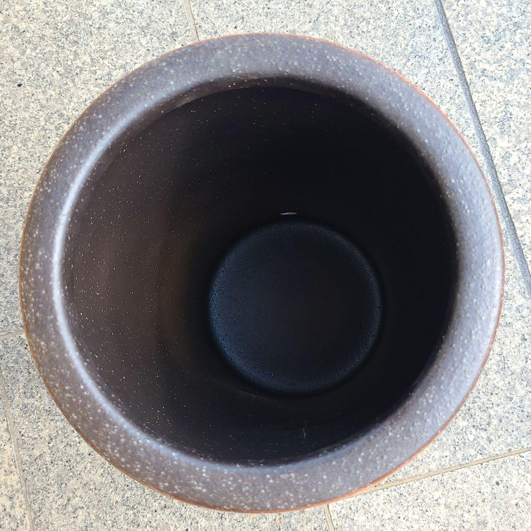 信楽焼傘立て 火色灰釉 高さ４６cm