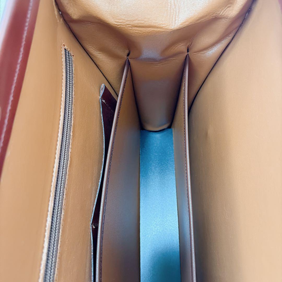 【希少】オールレザー　メンズ　ビジネス　ダレスバッグ　ゴールド　金具　ブラウン