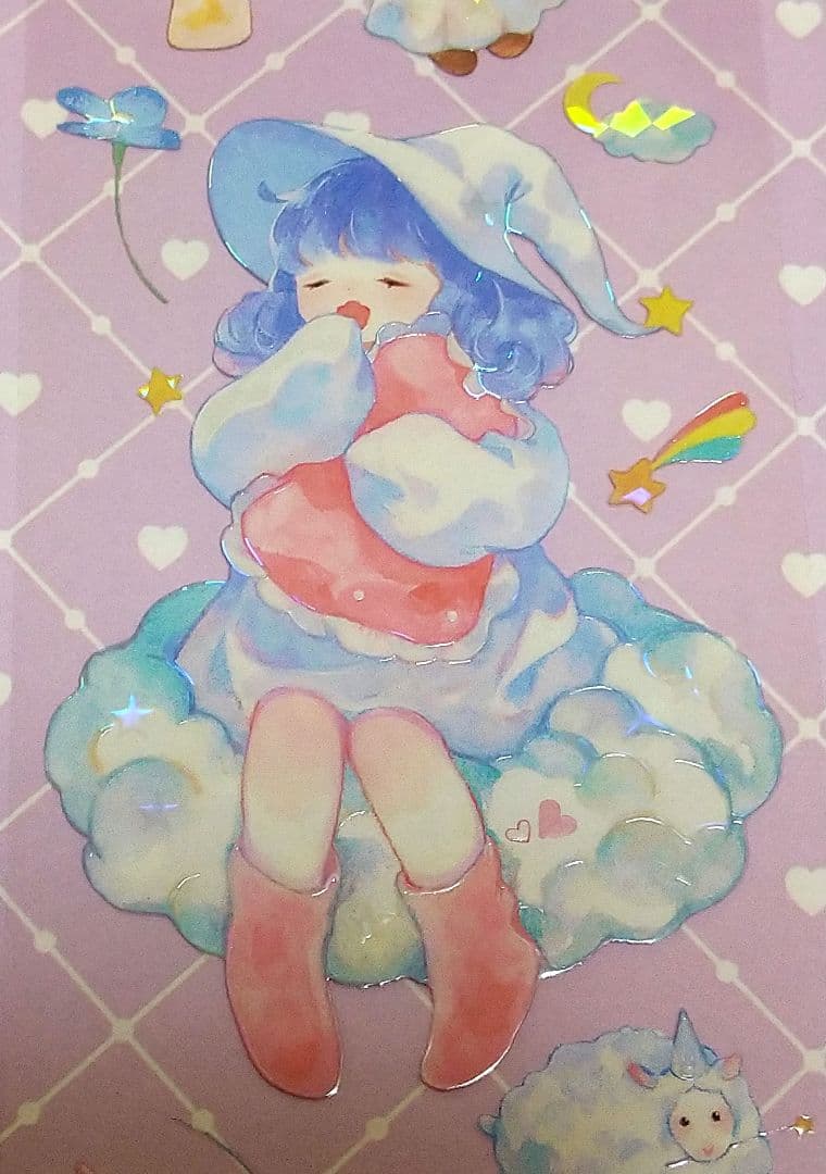 ✩のこり２✩J784▶甜妹魔法师(贝壳光)欣甜切り売り海外人物マステ女の子苜暖