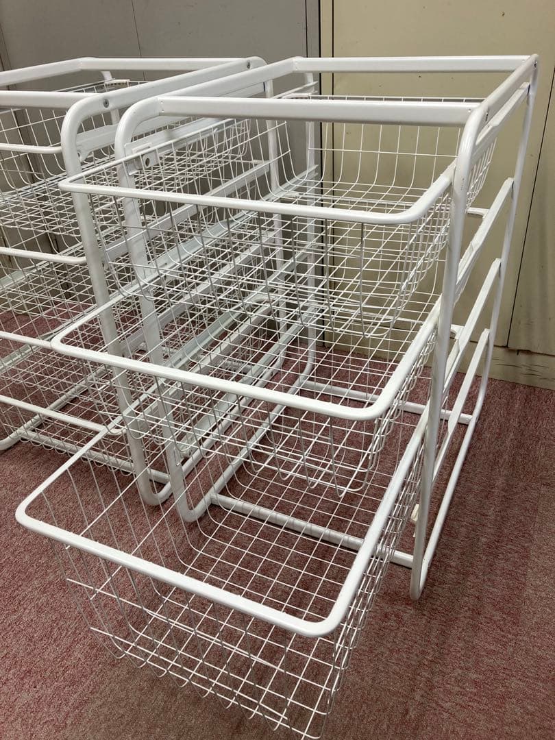 廃番品　IKEA アルゴート４段ラック(1台) 3段ラック(1台) 2台セット