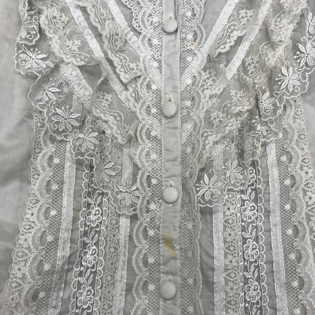 レトロ ロマンティック メルヘン 古着 DOROTHY フリルレース装飾ブラウス