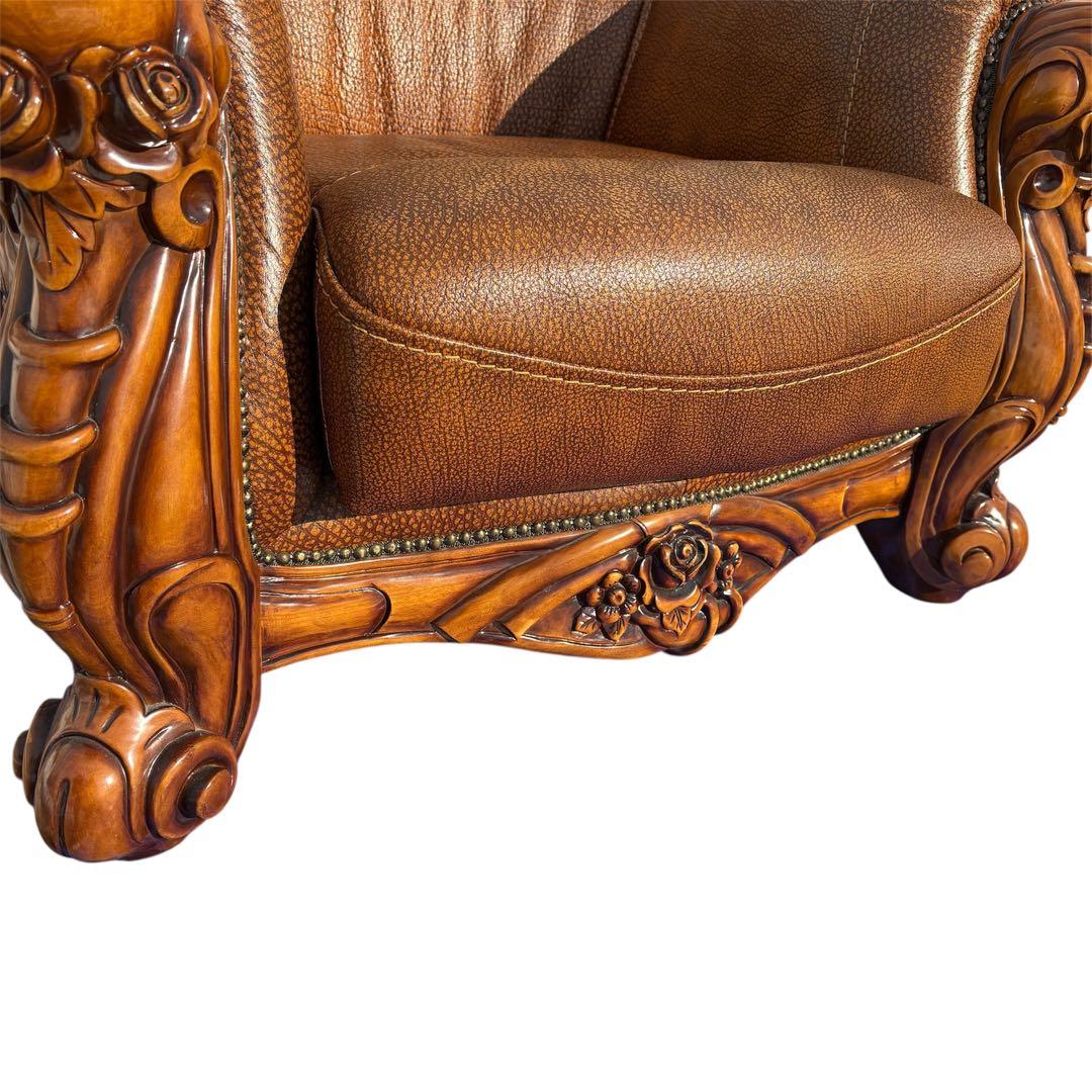 【送料込】ロココ調　ヴィンテージ　1Pソファ　ヨーロピアン　アンティーク　②