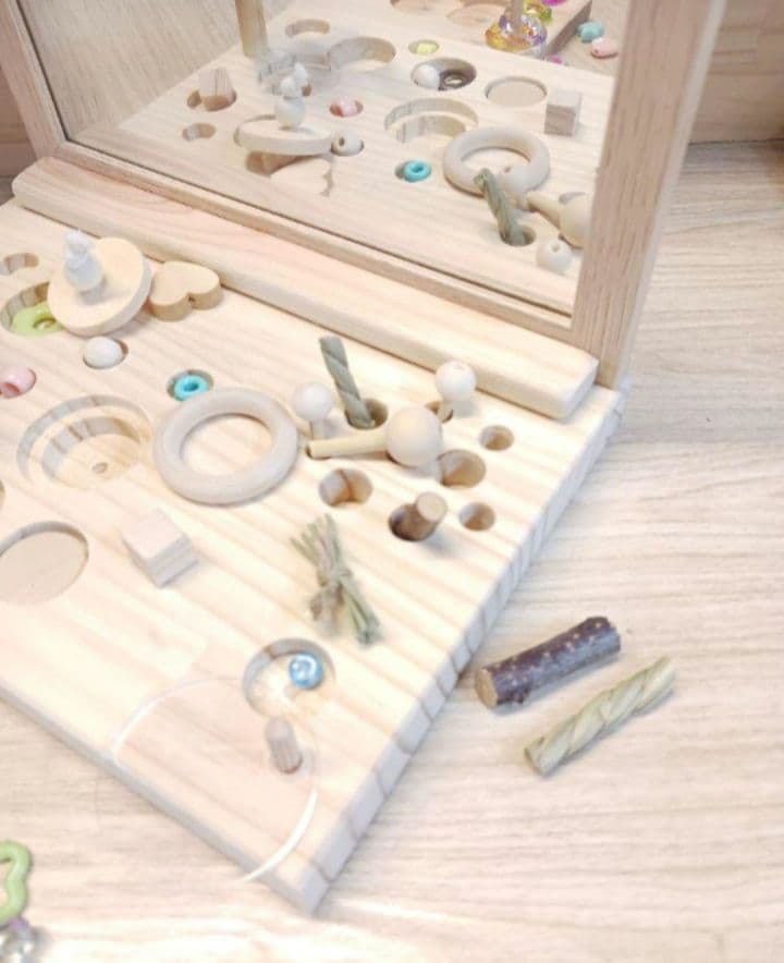 D33　⭐　ミラーボードとフォージングトイセット(大)⭐　インコ　バードトイ