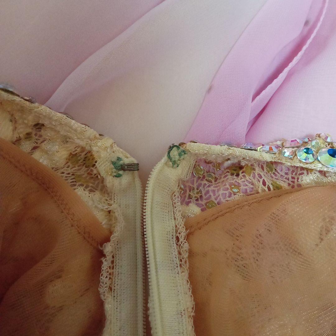 お値下げ　社交ダンスドレス グラデーション淡いピンク　アトリエヒロコ　L〜LL