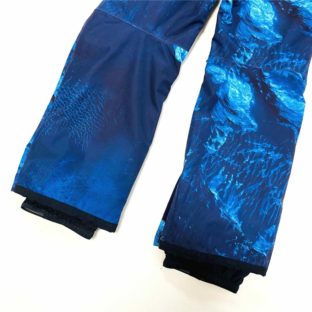 6625【美品】バートン　パンツ　ゴアテックス　総柄　キッズM ブルー スノボ