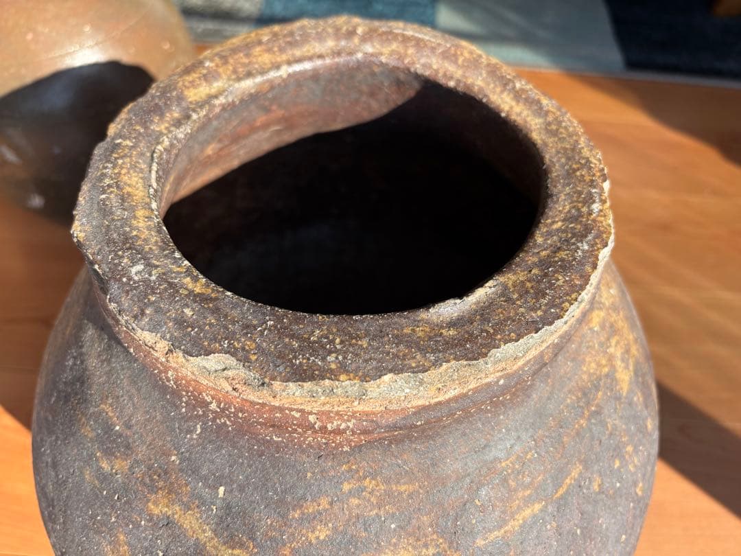 越前壺　甕　古壺甕　骨董品　アンティーク置物