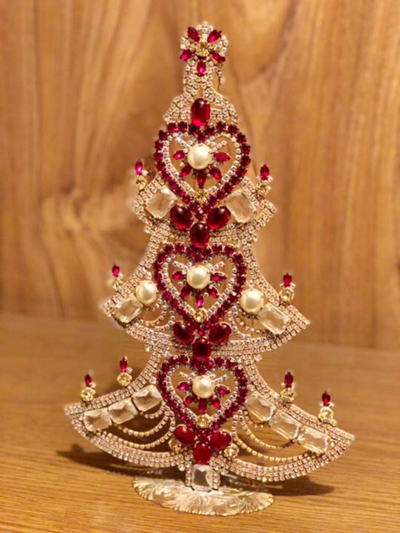 【大サイズ】チェコガラス ラインストーン クリスマスツリー