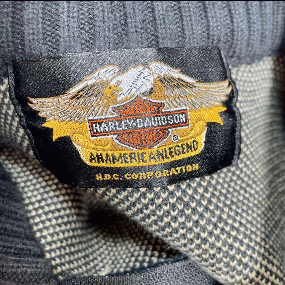 ハーレーダビッドソン　コットン　セーター　ビッグロゴ　Ｌサイズ　古着