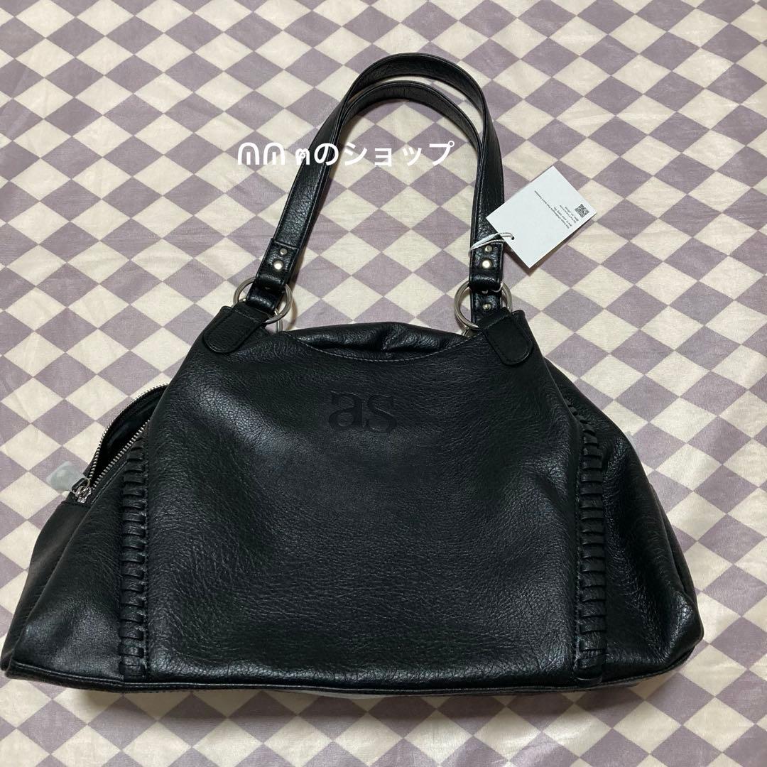 ASON アズオン レザー ショルダーバッグ 黒 Lサイズ