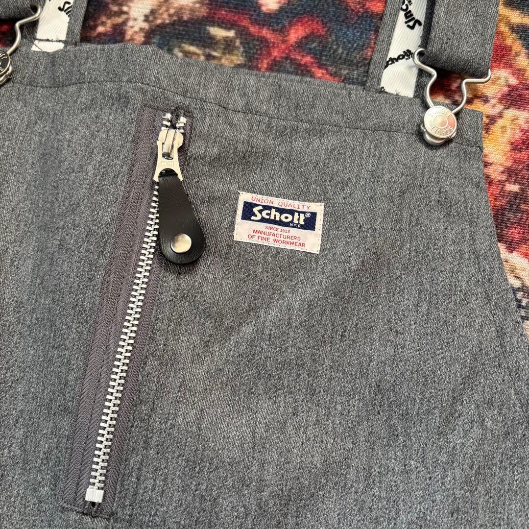 Schott グレー オーバーオール　Lサイズ