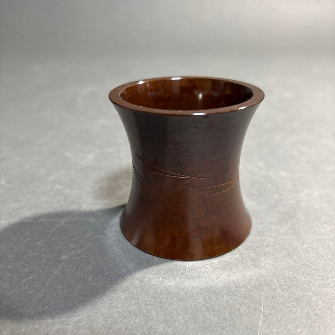 茶道具　人間国宝　角谷一圭　唐銅　松葉　蓋置　共箱