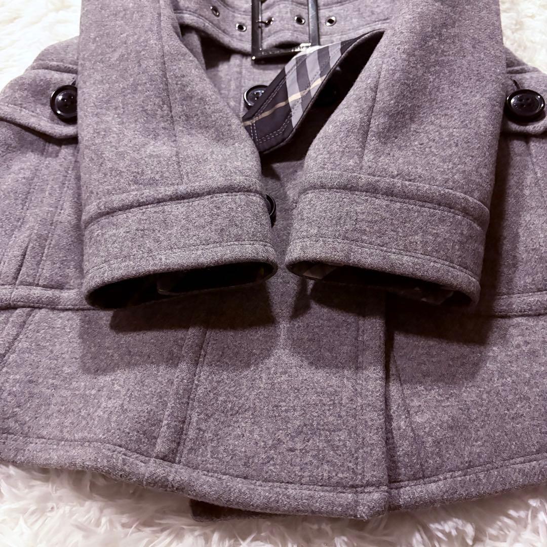バーバリー ブルーレーベル アンゴラ ウール ベルテッドコート Aライン