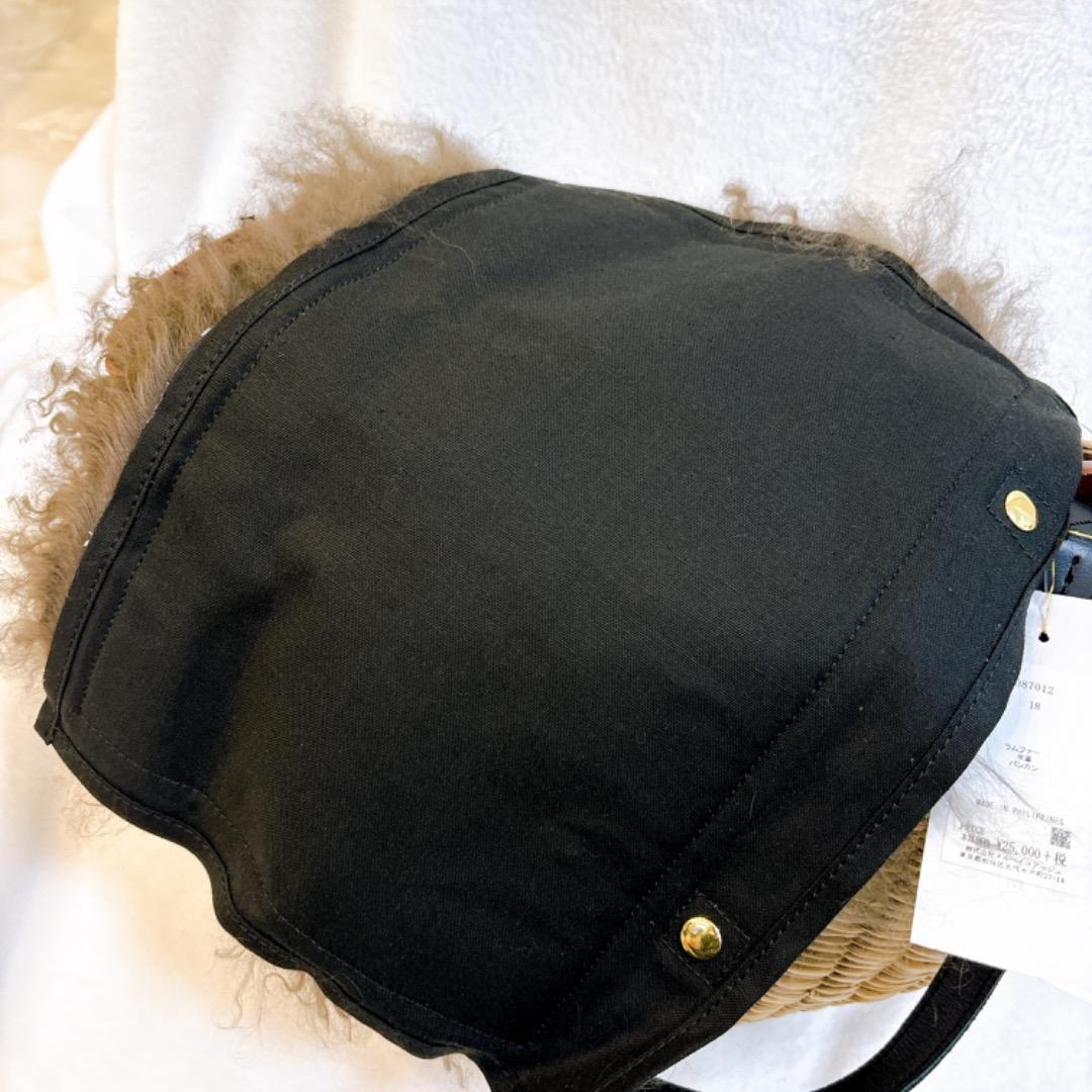 【新品】ikot イコット レザートートバッグかごバッグ2way ファーフラップ