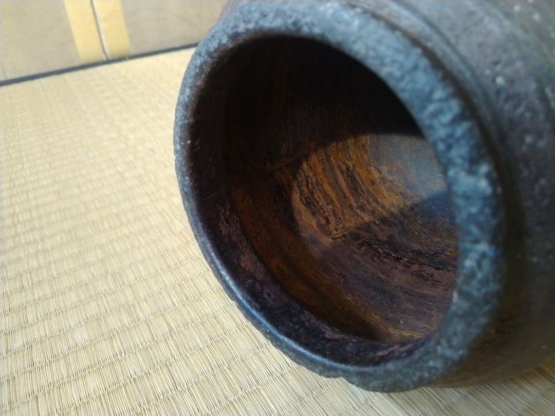 江戸時代前中期　武雄系唐津櫛目水指　壺　骨董　古美術　茶道具　花器　壺　古陶