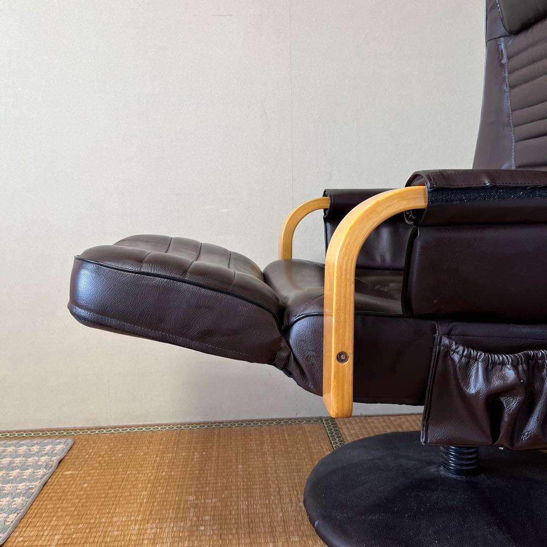 回転式リクライニングチェア　ブラウン