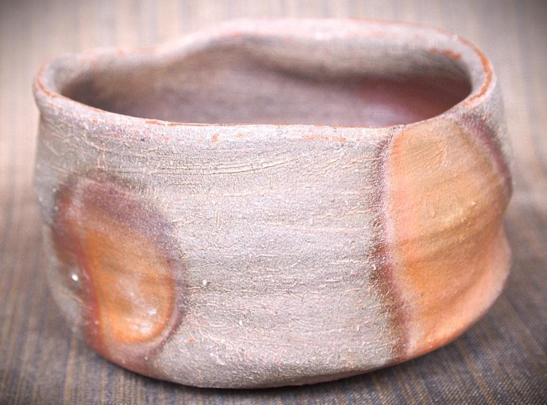 ハジミ★中村和樹★備前【窯変】茶碗A、角皿A,B、丸皿１８.５