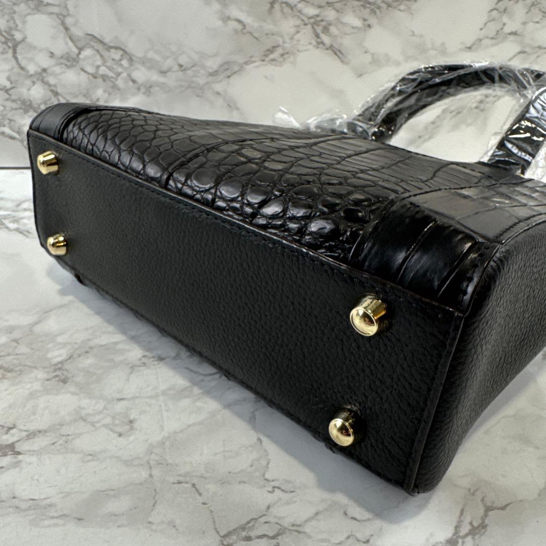 専用新品未使用 RIAMASA リアマッサ ワニ革 クロコダイルレザー ハンドバ