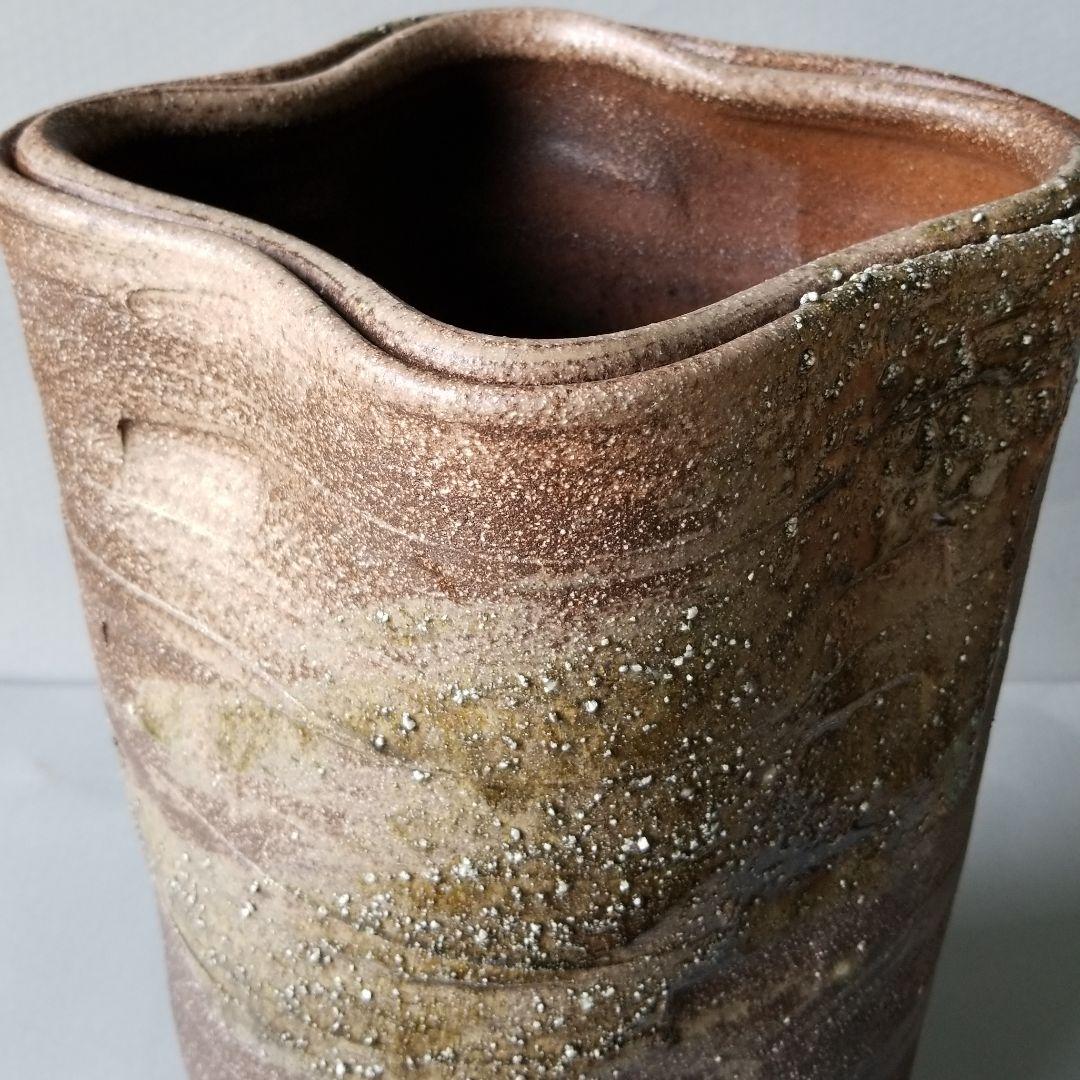 信楽焼 傘立て 古窯変変形 高さ４７cm