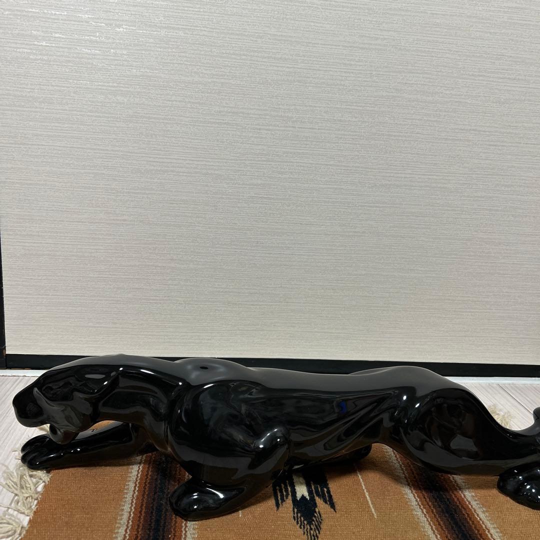 50sブラックパンサー中　ビンテージ置物　ミッドセンチュリー　アンティーク雑貨