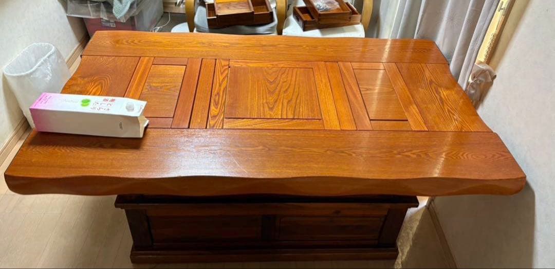 値下げ❗️取りに来て頂ける方限定‼️囲炉裏式　木製アンティーク　ダイニングテーブル