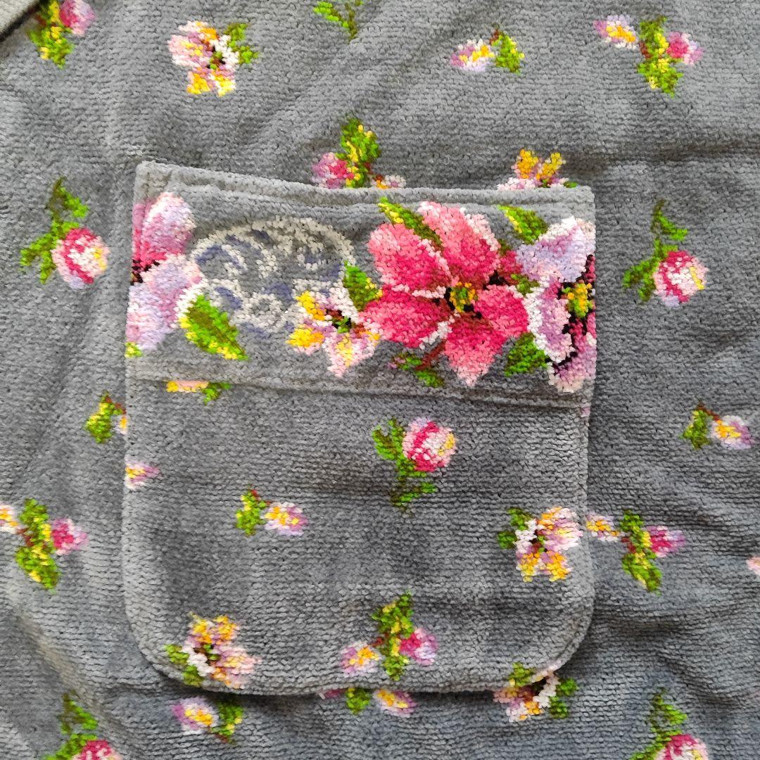 新品未使用 フェイラー 花柄 刺繍 グレー エプロン