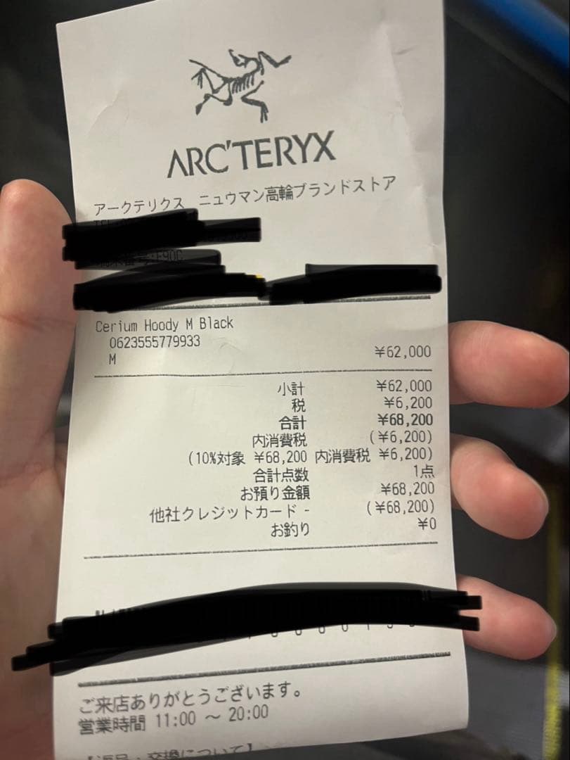 アークテリクス　セリウムフーディ　ブラック　mサイズ