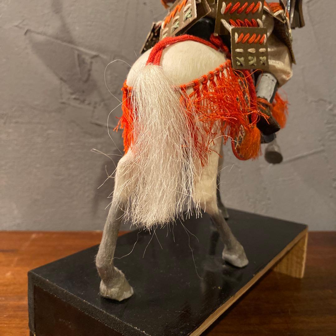 昭和初期 竹製 馬乗桃太郎 人形 共箱付き 骨董品 コレクション 川井一男