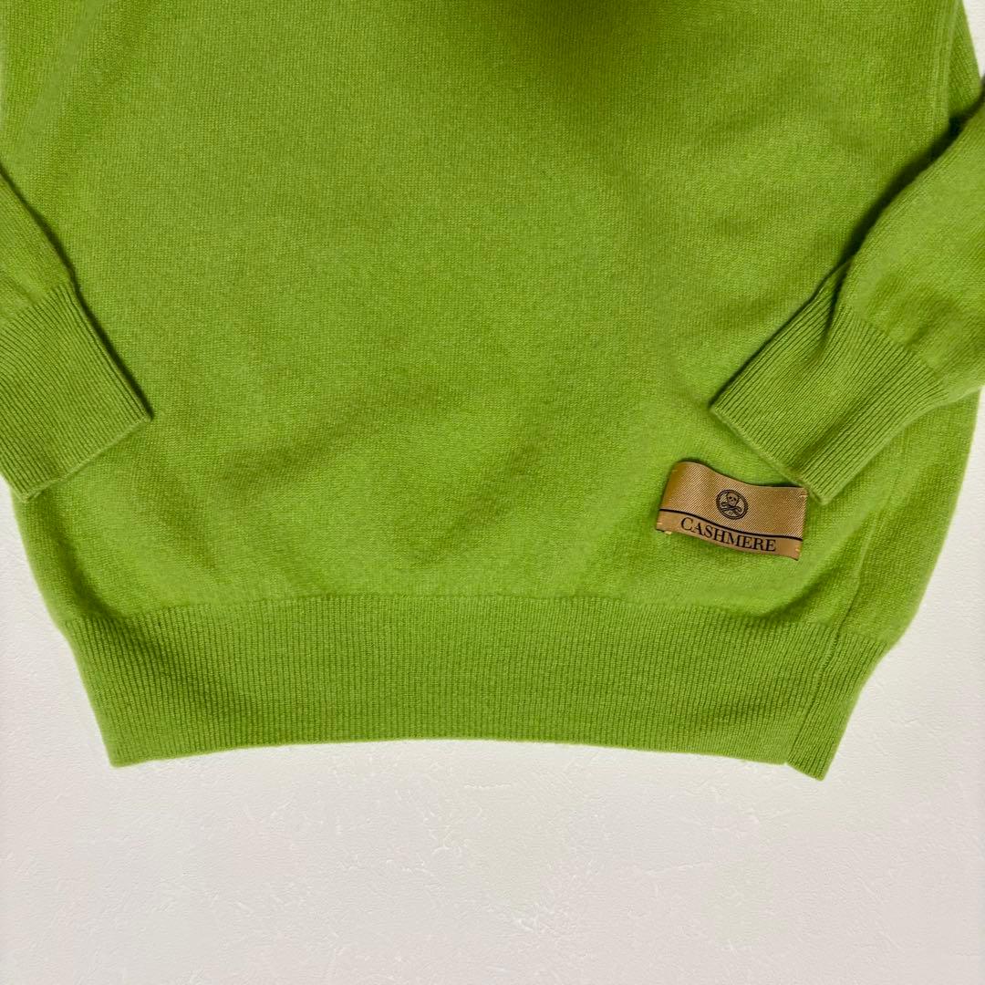 マークアンドロナ カシミヤ100％ タートルネックニット グリーン 46 ゴルフ