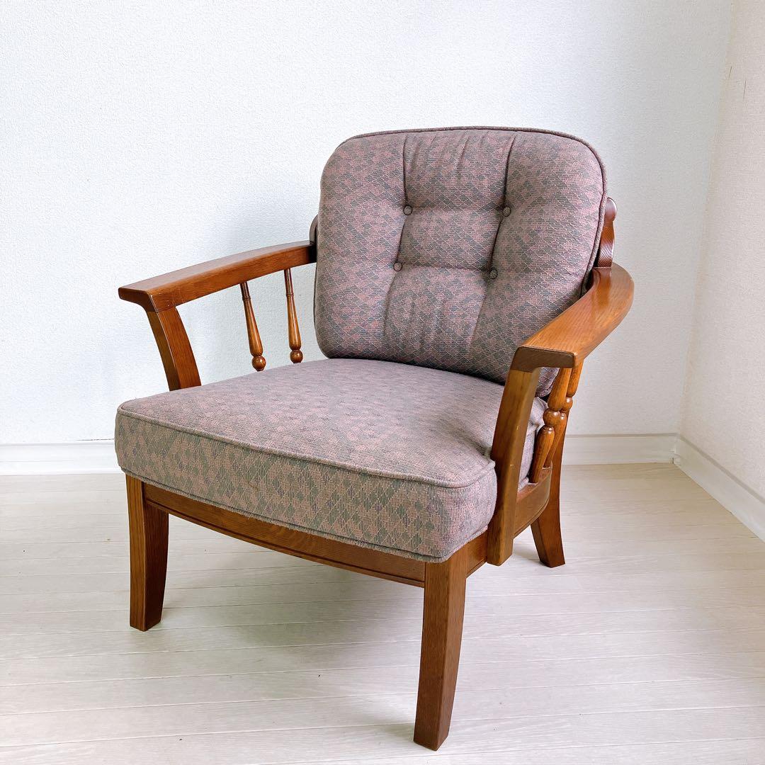 飛騨産業 キツツキ 穂高 一人掛け ソファ レトロ アンティーク 高級家具 希少