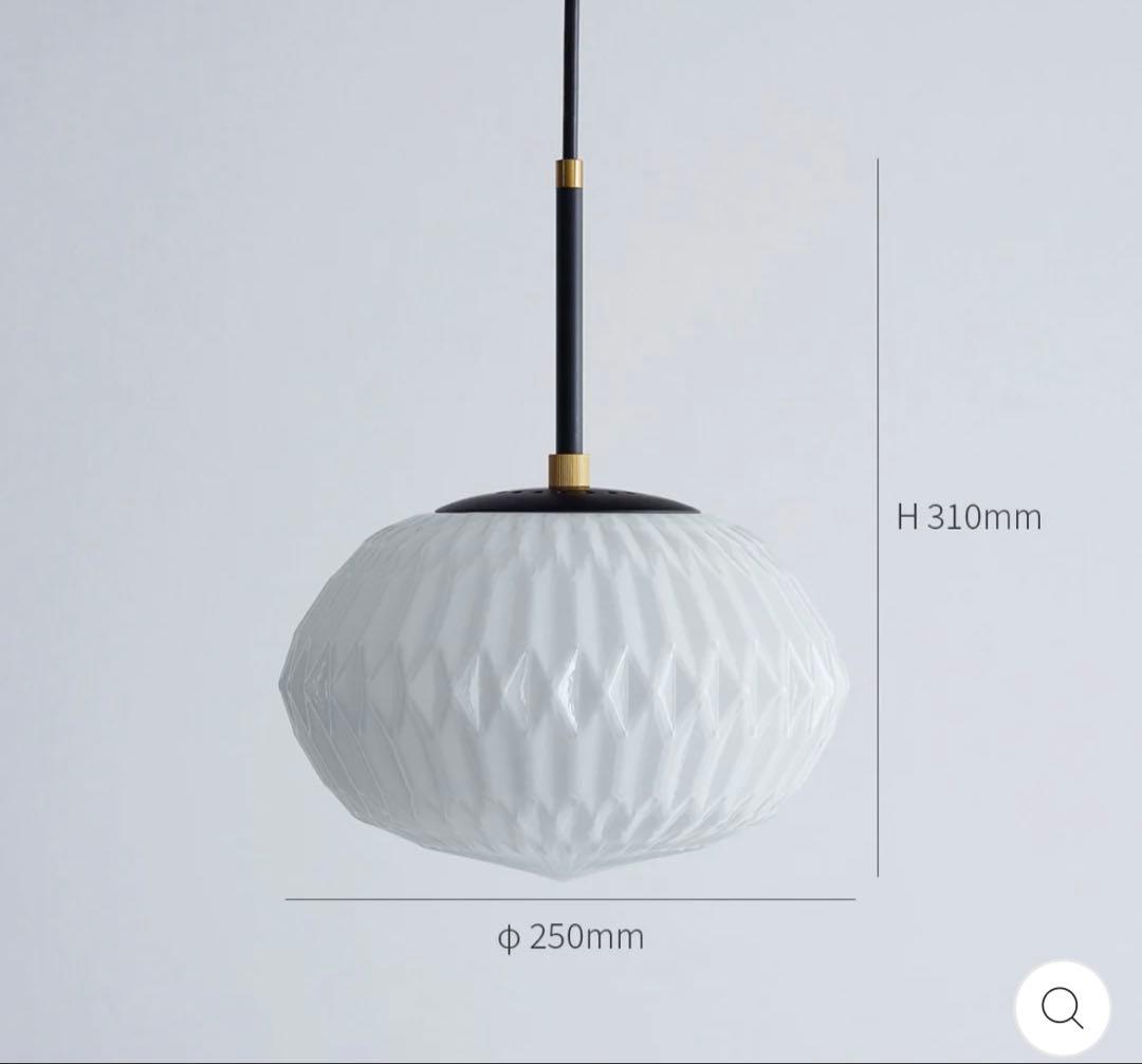 Oval × Geometric　紙細工のような ガラス ペンダントライト