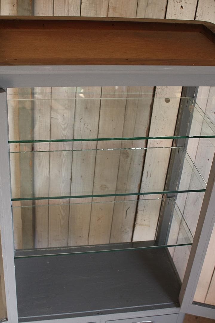 古い木枠ガラスケース　ケビント　ドクターキャビネット