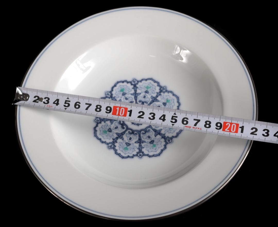 大倉陶園 呉須正倉院 OKURAスープ皿 6枚 プラチナ彩 ハンドペイント