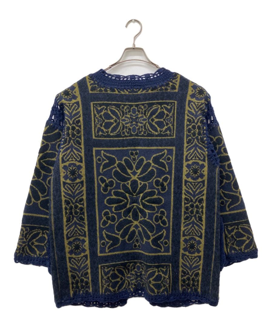 2601039 RUG PATTERN KNIT JACKET ネイビー