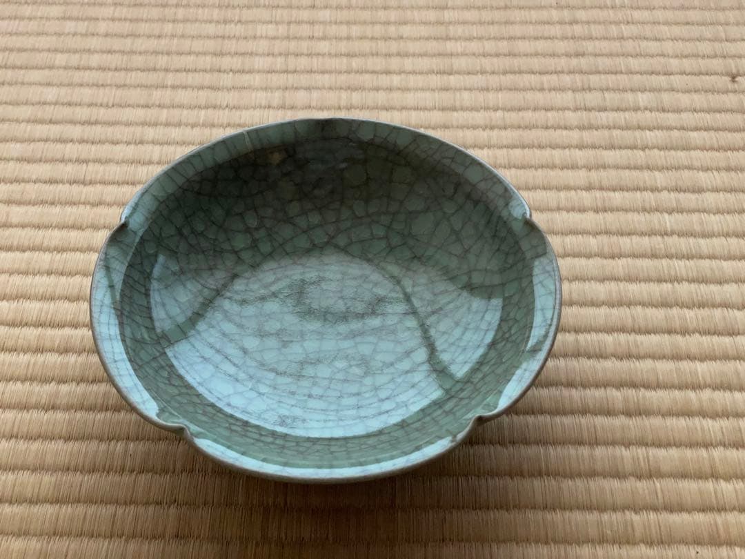 京焼　古川利男造　青瓷鉢　共箱付