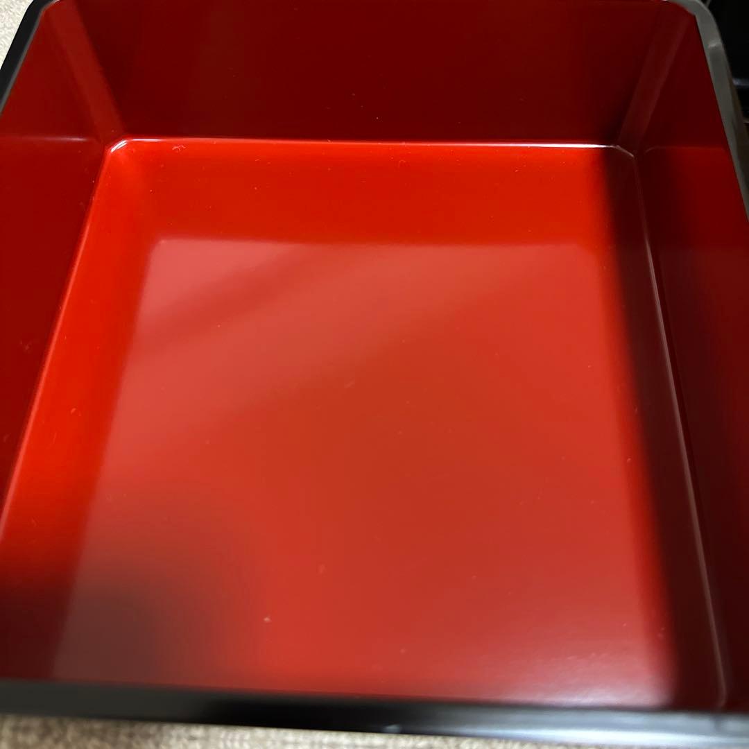 お正月 重箱(3段)セット 漆器 天然木 会津塗 南天 無垢材