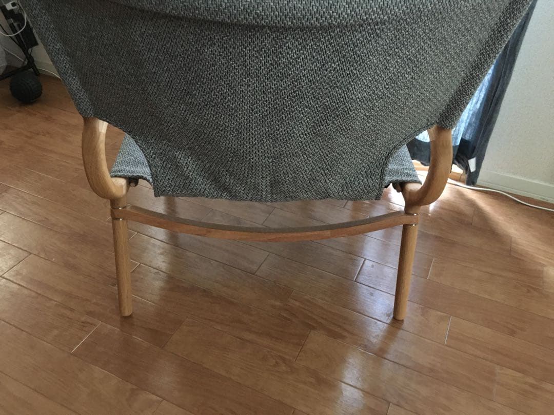 ikiki グランドチェア　オーク ファブリック テクスベージ/テクスグレー