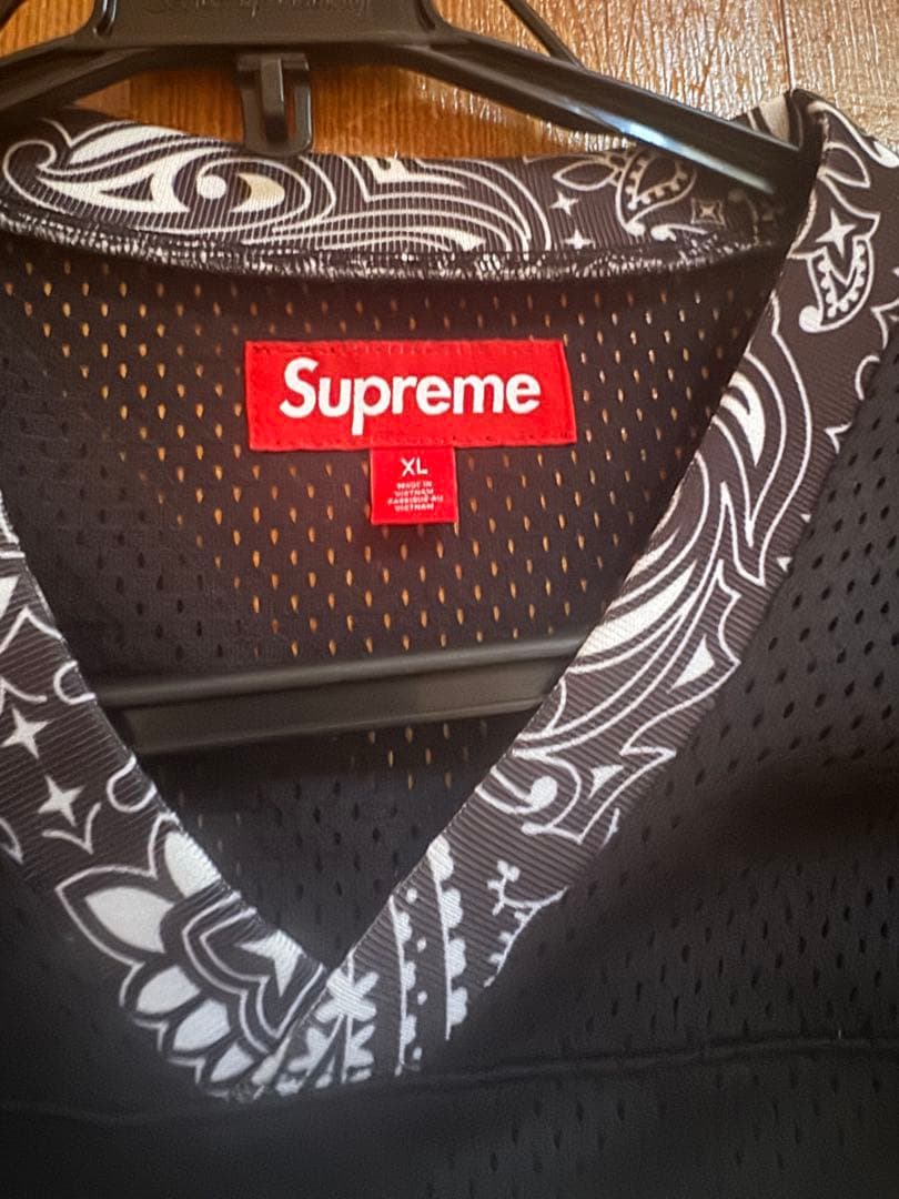 r*k様 シュプリーム バンダナ フットボール ジャージ SUPREME ブラッ