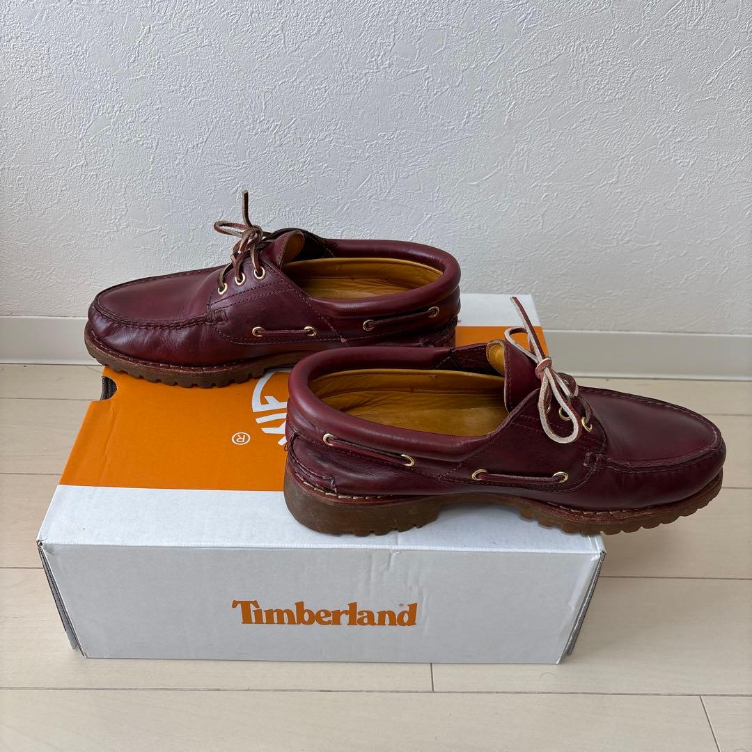 Timberland バーガンディ モカシン　3eye classic