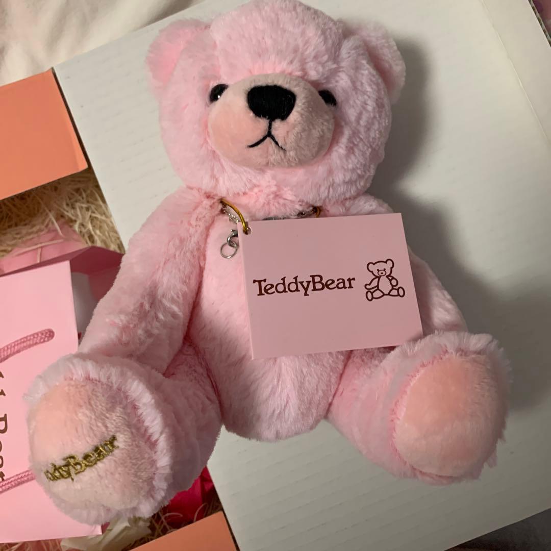 テディベア ピンク アメジスト ネックレスセット