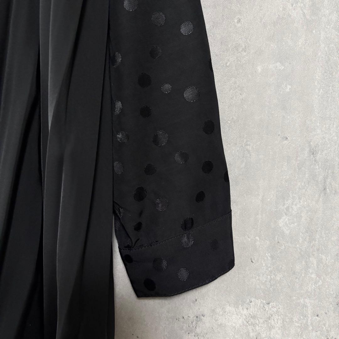 SUM1 STYLE スミスタイル アシメプリーツブラウス ドット切替