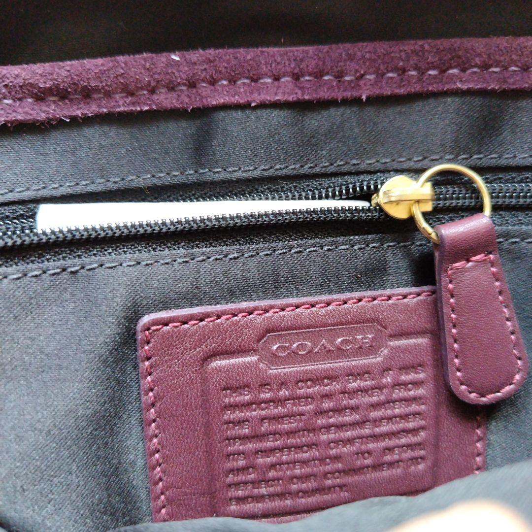 コーチ　ツイードリボンハンドショルダーバッグ